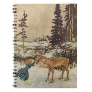 Caderno Espiral Gerda Vintage e a Rena por Edmund Dulac