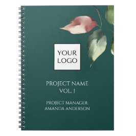 Caderno Espiral Gerente de Projeto do Logotipo Hunter Green