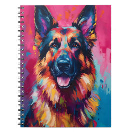 Caderno Espiral German shepherd Colorido
