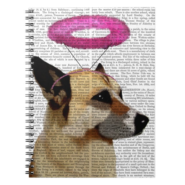 Caderno Espiral German shepherd com Halo Rosa (Frente)