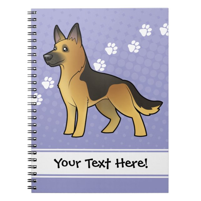 Caderno Espiral German shepherd dos desenhos animados (Frente)