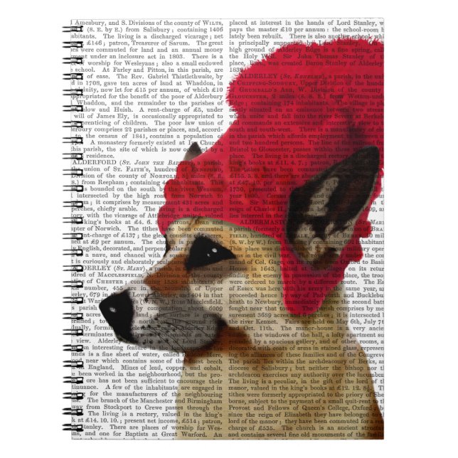 Caderno Espiral German shepherd em Red Wooly Hat (Frente)
