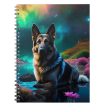 German shepherd em um mundo Alienígena
