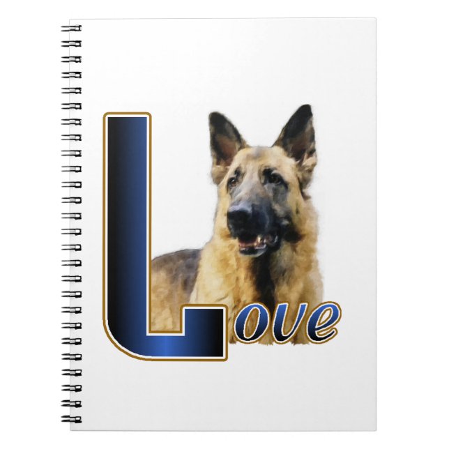 Caderno Espiral German shepherd Love (Frente)