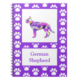Caderno Espiral German shepherd Pet Silhoule Purple PY&B