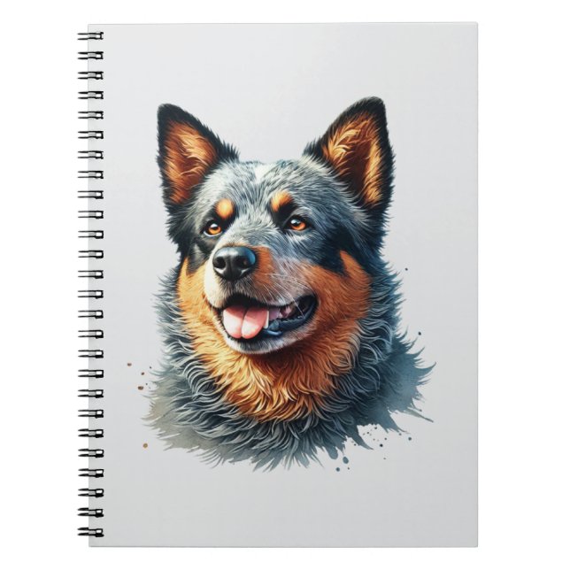 Caderno Espiral German Shepherd Watercolor Portrait  (Frente)