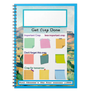 Caderno Espiral Get Crap Feito pintura famosa Nota adesiva Colorid