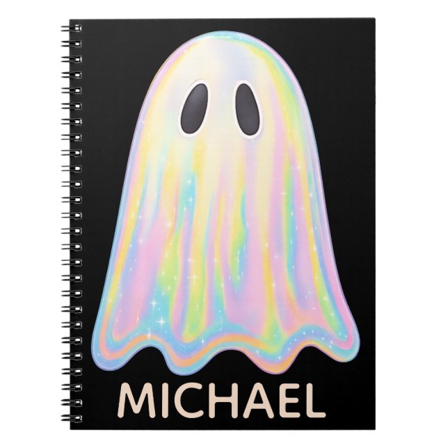 Caderno Espiral Ghost Arco-Íris de Pastel Cujo | Spooky estético (Frente)