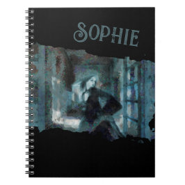 Caderno Espiral Ghost Girl in Blue – Haunting Surreal Art
