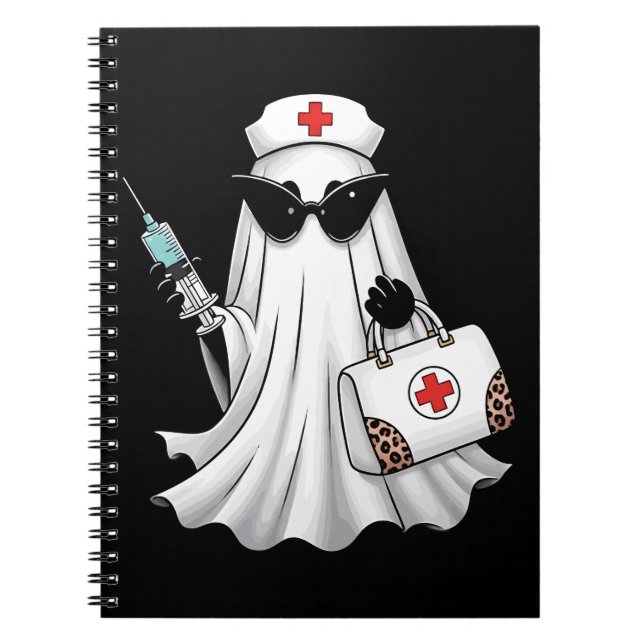 Caderno Espiral Ghost Nurse Halloween (Frente)