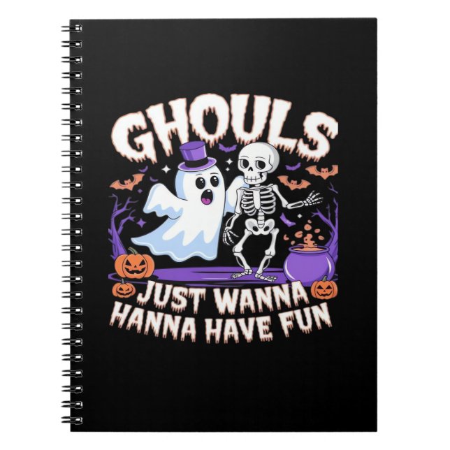 Caderno Espiral Ghouls Só Quer Divertir-Se Com A Lpreguiça (Frente)