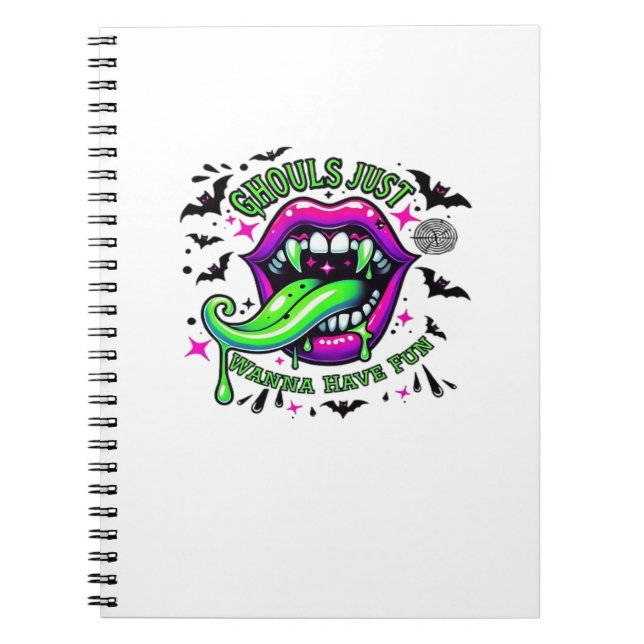 Caderno Espiral Ghouls Só Quer Divertir-Se Com A Vibe Da Lama (Frente)