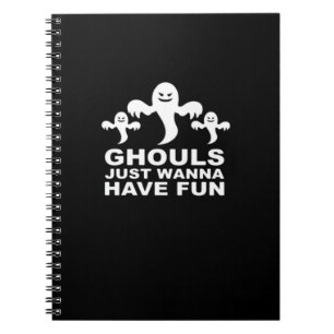 Caderno Espiral Ghouls Só Quer Divertir-Se No Halloween Engraçado