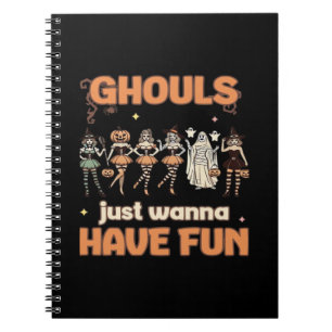 Caderno Espiral Ghouls Só Quer Divertir-Se No Outono De Halloween