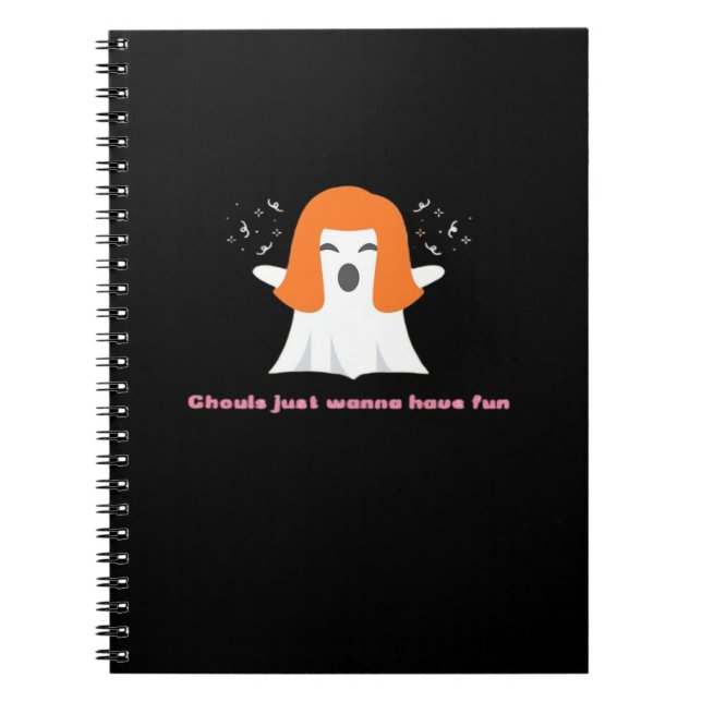 Caderno Espiral Ghouls Só Quer Se Divertir - Coisa Engraçada (Frente)