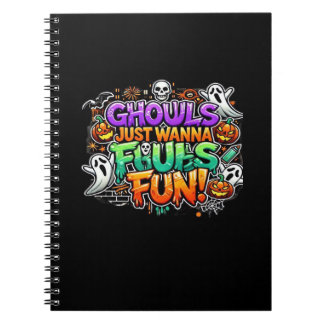Caderno Espiral Ghouls Só Quer Se Divertir - Ghouls De Outono