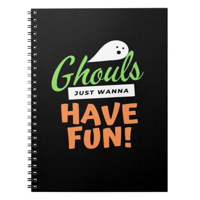 Caderno Espiral Ghouls Só Quer Se Divertir - Halloween Ghouls Fund (Frente)