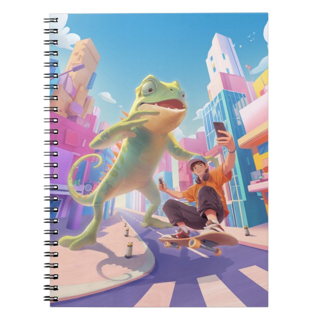 Caderno Espiral Giant Chameleon - Ilustração da Cidade (Frente)
