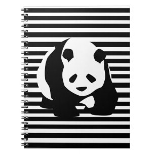 Caderno Espiral Giant Panda Black and White Striped