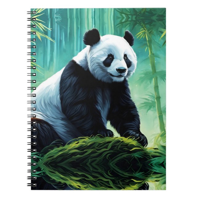 Caderno Espiral Giant Panda na Floresta de Bamboo (Frente)