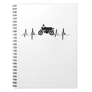 Caderno Espiral GIF do motociclista da pulsação do coração da