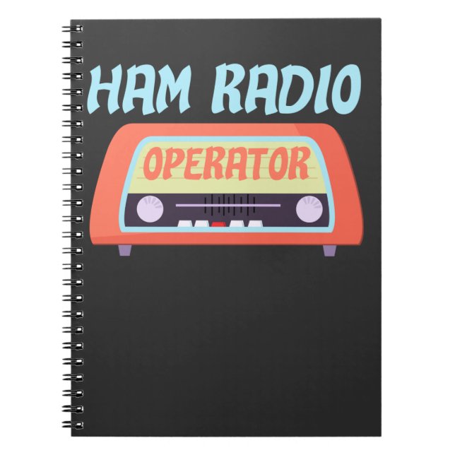Caderno Espiral Gift de Operador de Rádio Funny Ham (Frente)