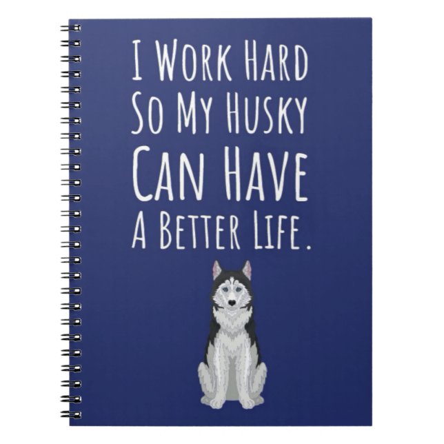 Caderno Espiral Gifts For Husky Owners Lovers Pet Siberian Dog (Frente)
