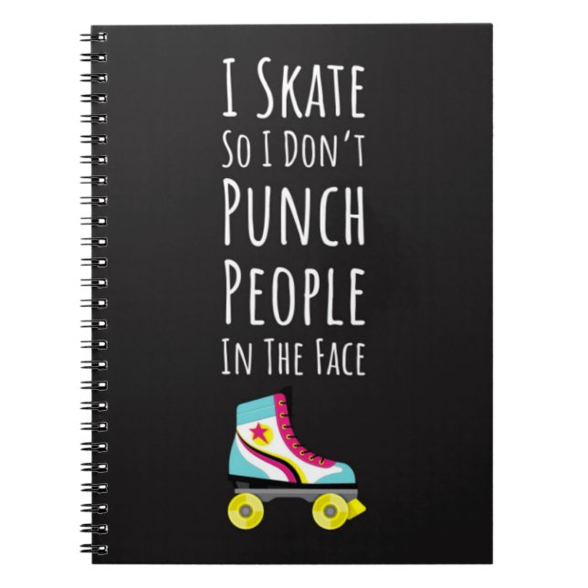 Caderno Espiral Gifts For Roller Derby Players Skating Team Quote (Frente)