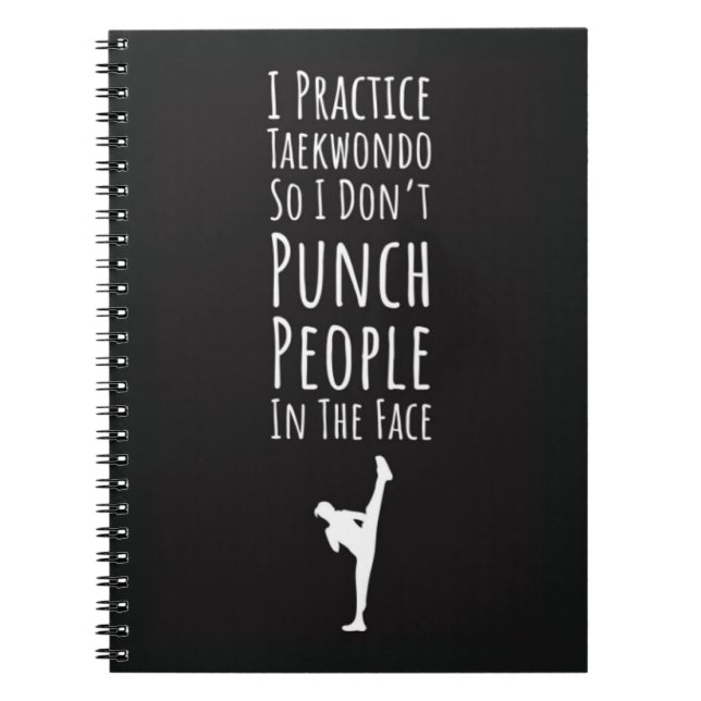 Caderno Espiral Gifts For Taekwondo Students Martial Artist TKD (Frente)
