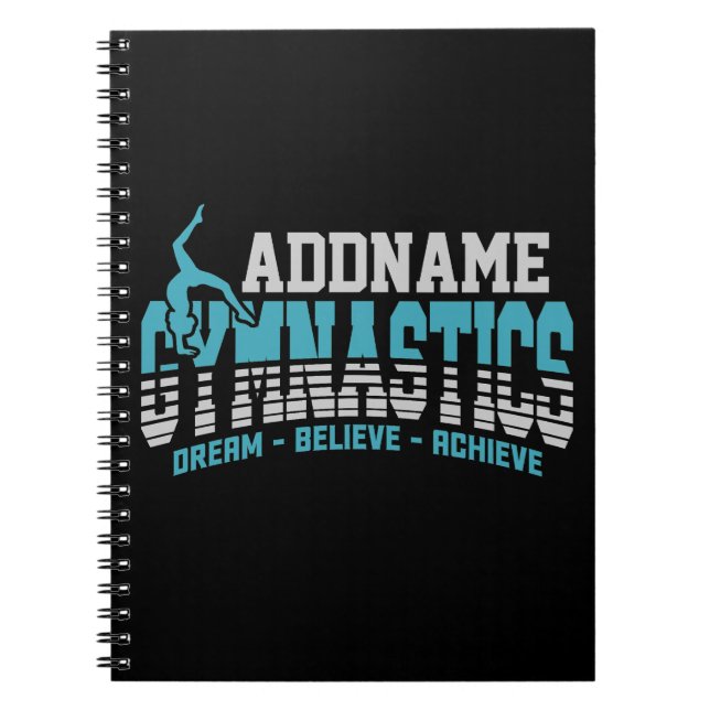 Caderno Espiral Ginasta ADICIONAR NOME Equipe de Ginástica Backben (Frente)