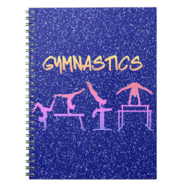 Caderno Espiral Ginástica Brilho Azul Real