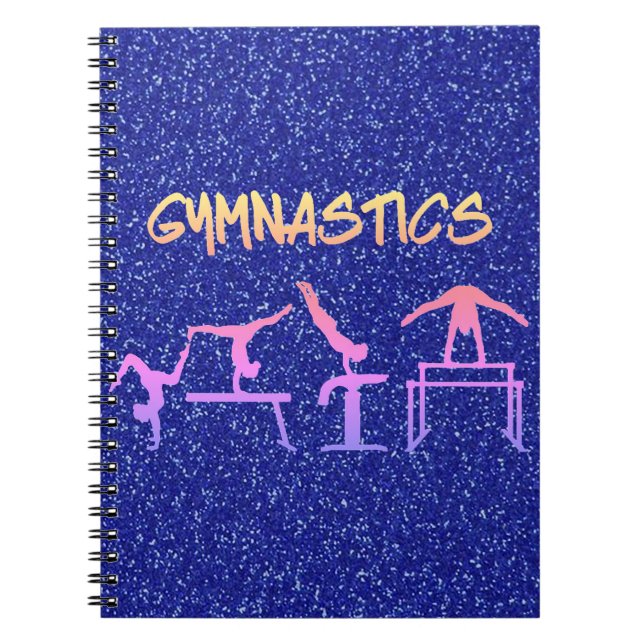 Caderno Espiral Ginástica Brilho Azul Real (Frente)