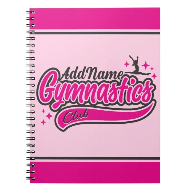 Caderno Espiral Ginástica de Divisão de Gymnast de NOME Personaliz (Frente)