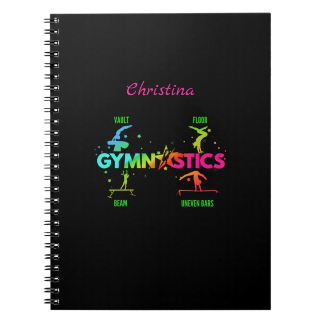 Caderno Espiral Ginástica Feminina Barras Trave Salto Solo (Frente)