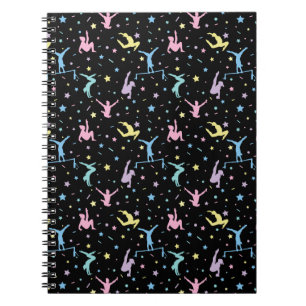 Caderno Espiral Ginástica Feminina Ginastas com Estrelas