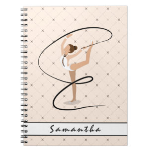 Caderno Espiral Ginástica Personalizada Bebê Rosa Checada Girly