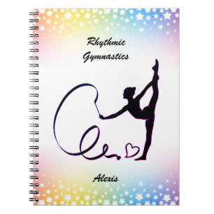 Caderno Espiral ginástica Rítmica Stars Fita Notebook