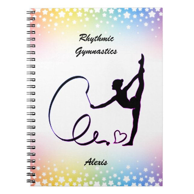 Caderno Espiral ginástica Rítmica Stars Fita Notebook (Frente)