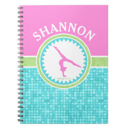 Caderno Espiral Ginástica Tri Pastel da cor com azulejo do Aqua