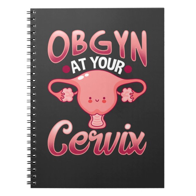 Caderno Espiral Ginecologista Ginecologista Gólogo Cute Cervix (Frente)