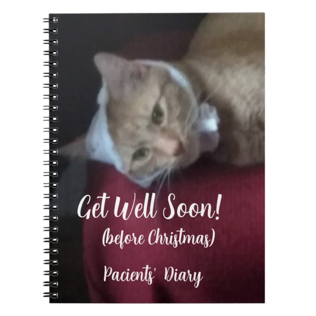 Caderno Espiral Ginger Cat Photo Get Well Soon , Spiral (Frente)