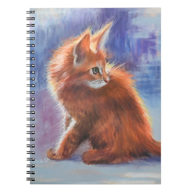 Caderno Espiral Ginger Kitten na Luz Pastel (Frente)
