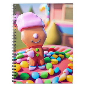 Caderno Espiral Gingerbird Boy faz bem - Ken Gage Art