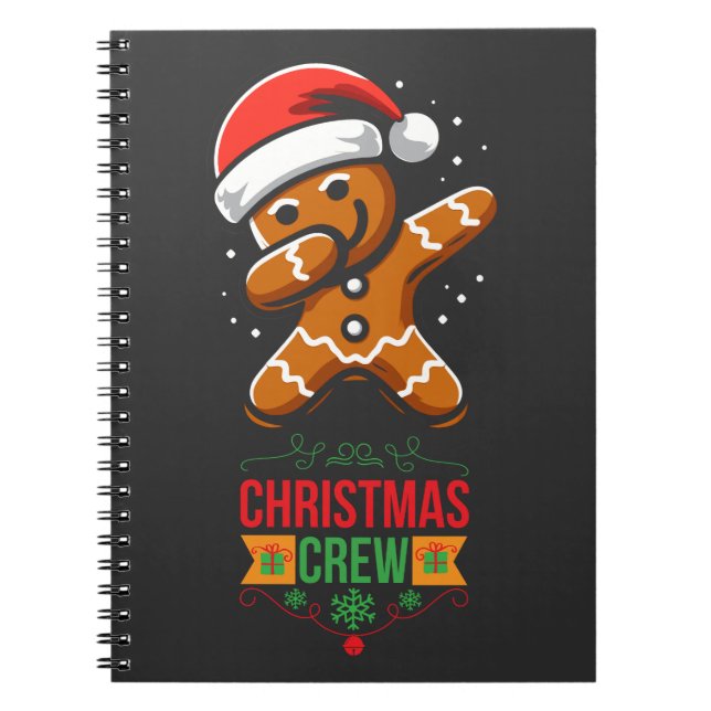 Caderno Espiral Gingerbird Dabbing Christmas (Frente)