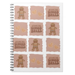 Caderno Espiral Gingerbread Man & Hearts Notebook Design