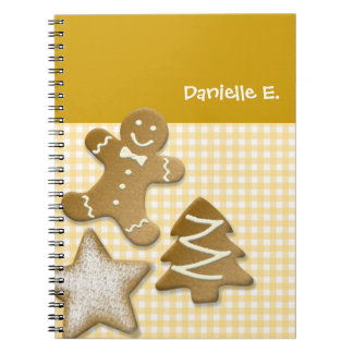 Caderno Espiral Gingercake man cookie cozinha marrom cozinha de fé