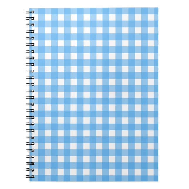Caderno Espiral Gingham azul (Frente)