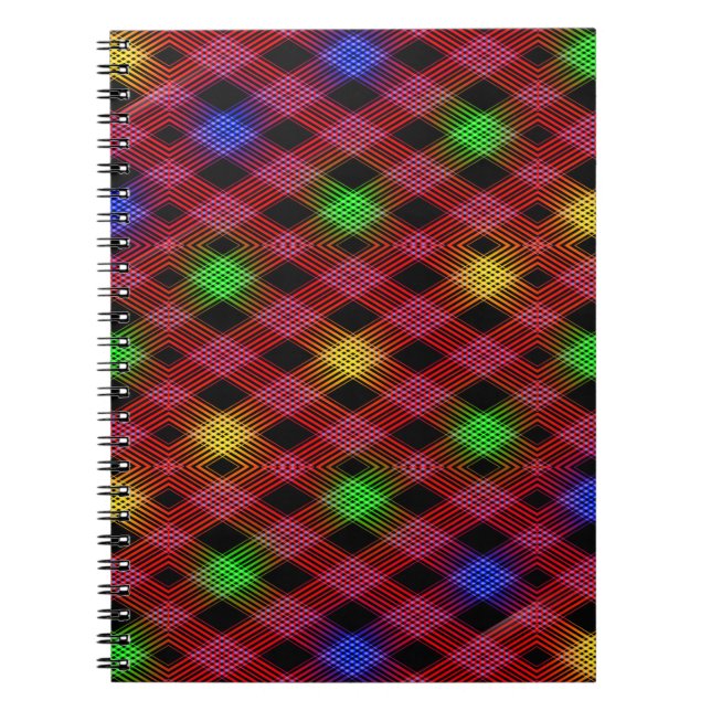 Caderno Espiral Gingham Check Multicolor Pattern (Frente)
