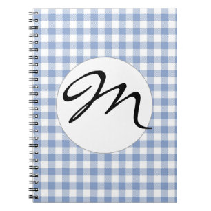 Caderno Espiral Gingham Clássico Azul Verificado