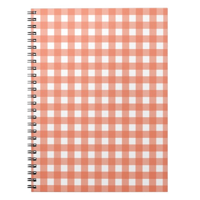 Caderno Espiral Gingham laranja (Frente)